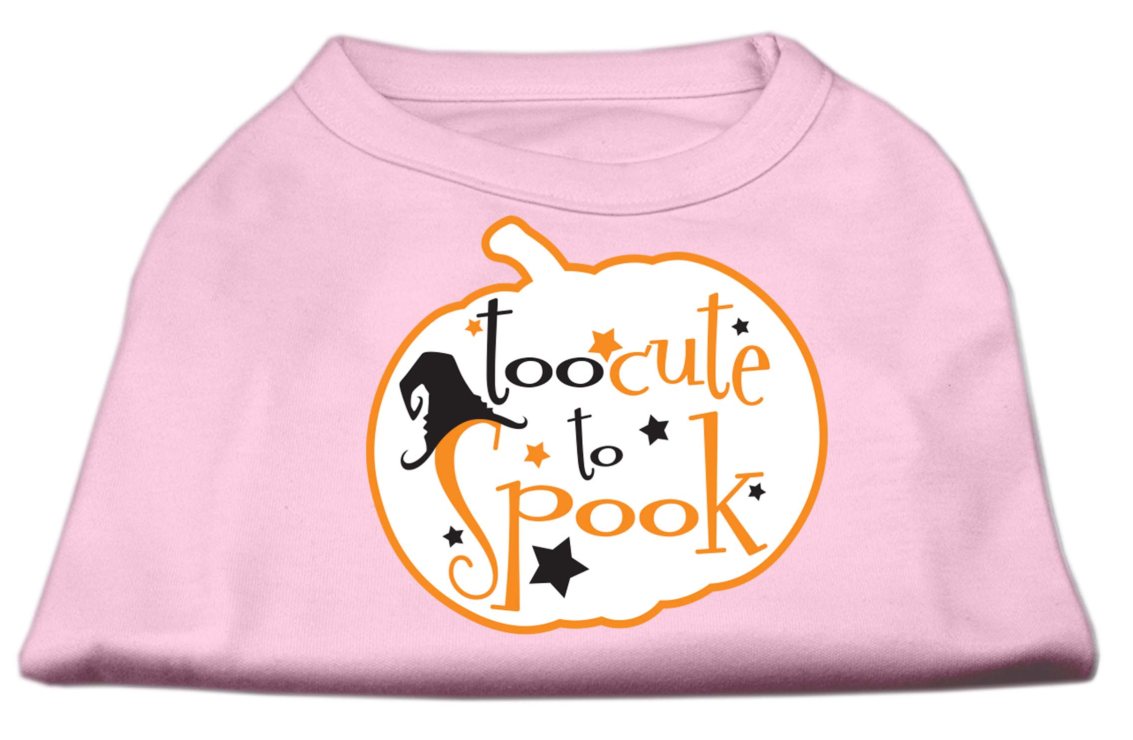 Too Cute to Spook Screen Print Dog Shirt Light Pink Sm